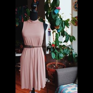 Silence + Noise High Neck Dress in Mauve